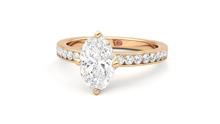 Taylor & Hart Cosmic Oval Engagement Ring 360 degree image 27