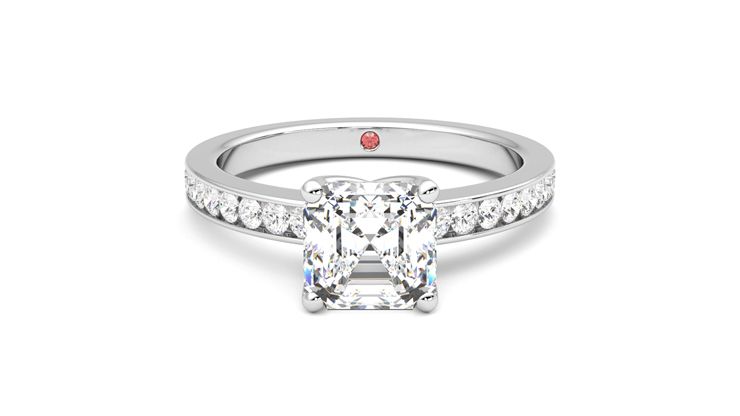 Taylor & Hart Cosmic Asscher Engagement Ring 360 degree image 0