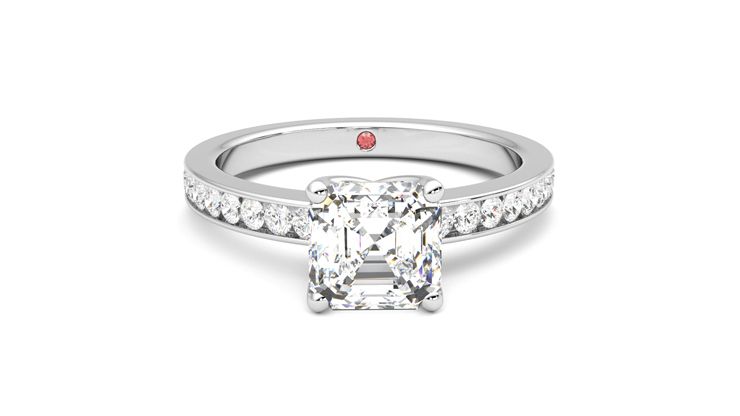 Taylor & Hart Cosmic Asscher Engagement Ring 360 degree image 1