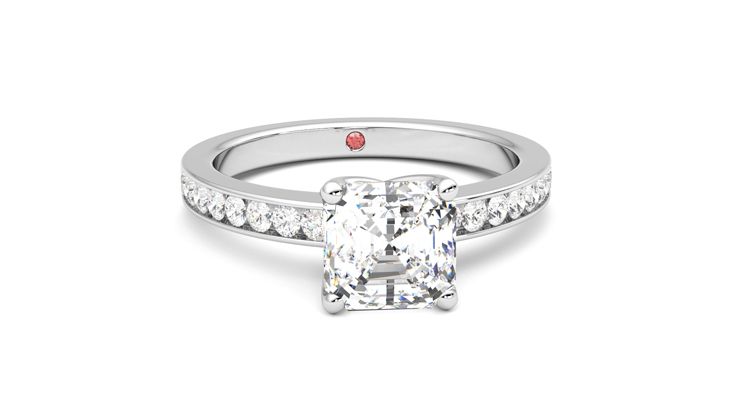 Taylor & Hart Cosmic Asscher Engagement Ring 360 degree image 2