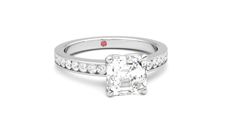 Taylor & Hart Cosmic Asscher Engagement Ring 360 degree image 3