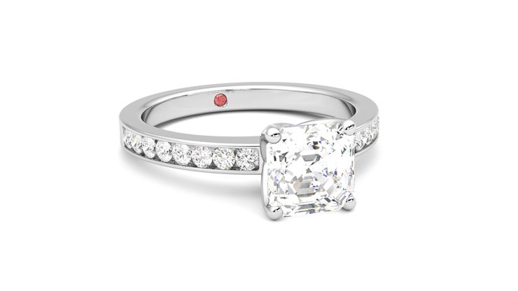 Taylor & Hart Cosmic Asscher Engagement Ring 360 degree image 4