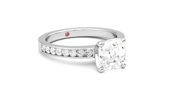 Taylor & Hart Cosmic Asscher Engagement Ring 360 degree image 5