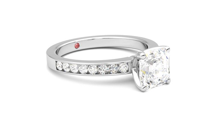 Taylor & Hart Cosmic Asscher Engagement Ring 360 degree image 6