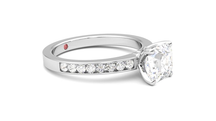 Taylor & Hart Cosmic Asscher Engagement Ring 360 degree image 7