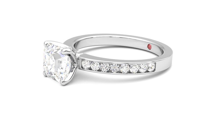 Taylor & Hart Cosmic Asscher Engagement Ring 360 degree image 23