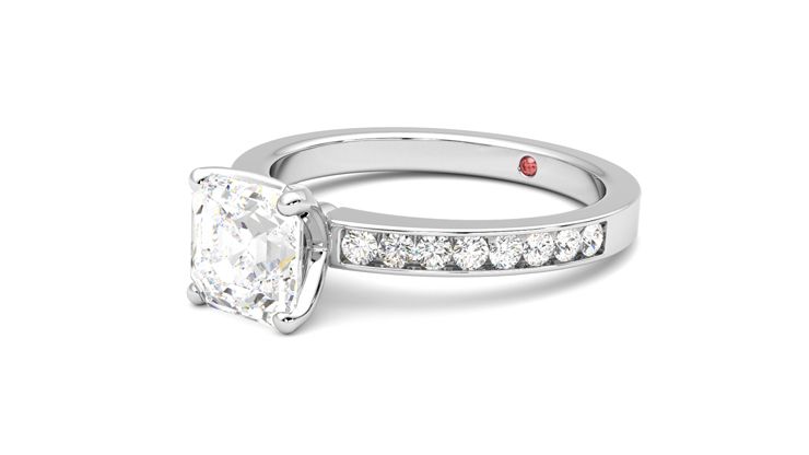 Taylor & Hart Cosmic Asscher Engagement Ring 360 degree image 24