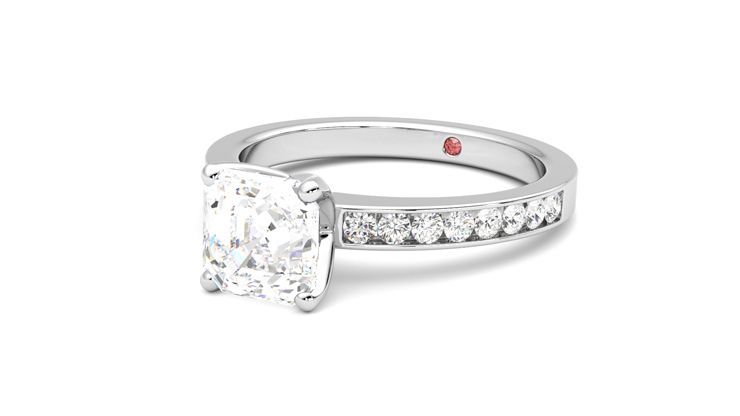 Taylor & Hart Cosmic Asscher Engagement Ring 360 degree image 25