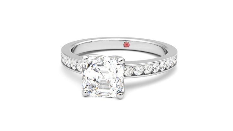 Taylor & Hart Cosmic Asscher Engagement Ring 360 degree image 27