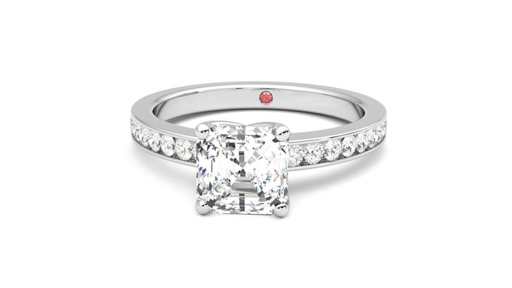 Taylor & Hart Cosmic Asscher Engagement Ring 360 degree image 28