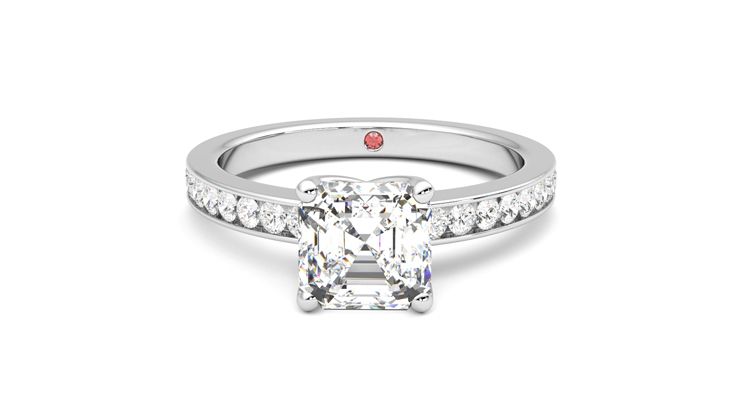 Taylor & Hart Cosmic Asscher Engagement Ring 360 degree image 29