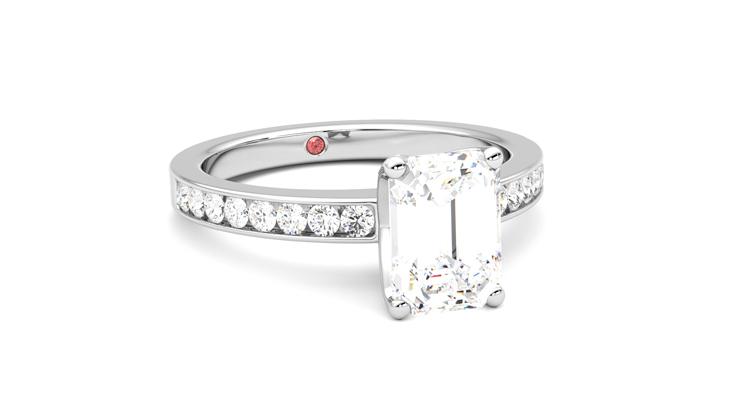 Taylor & Hart Cosmic Emerald Engagement Ring 360 degree image 4