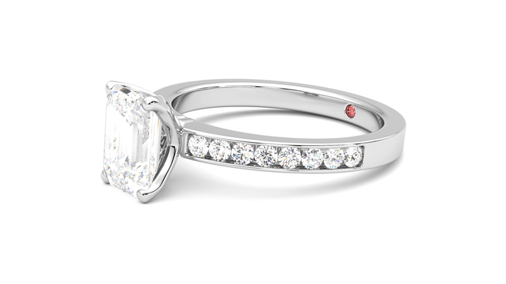 Taylor & Hart Cosmic Emerald Engagement Ring 360 degree image 23