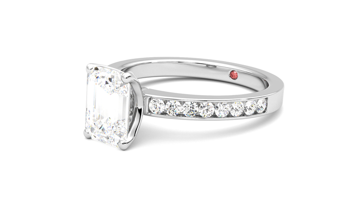 Taylor & Hart Cosmic Emerald Engagement Ring 360 degree image 24