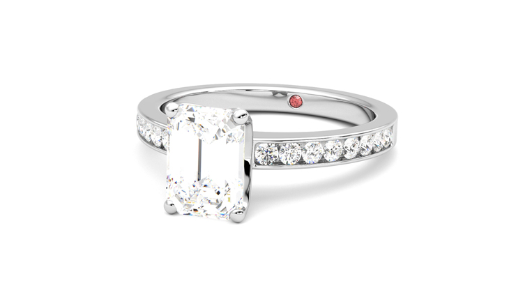 Taylor & Hart Cosmic Emerald Engagement Ring 360 degree image 26