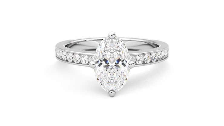 Taylor & Hart Cosmic Oval Engagement Ring 360 degree image 0