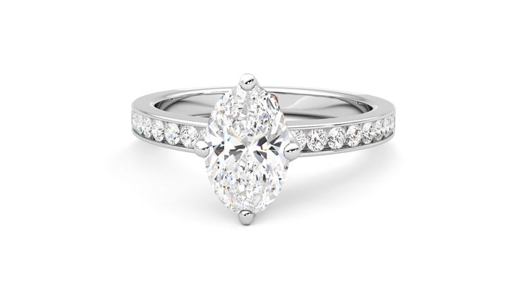 Taylor & Hart Cosmic Oval Engagement Ring 360 degree image 28