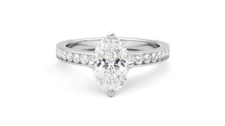 Taylor & Hart Cosmic Oval Engagement Ring 360 degree image 29