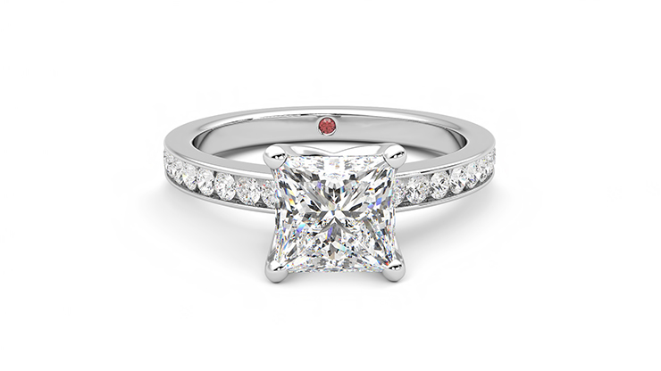Taylor & Hart Cosmic Princess Engagement Ring 360 degree image 1