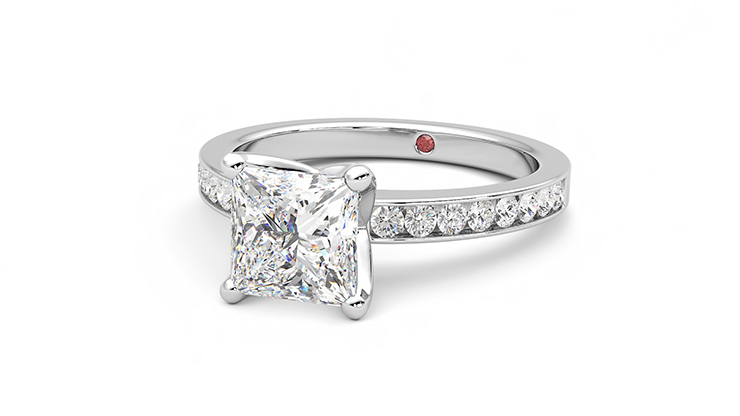Taylor & Hart Cosmic Princess Engagement Ring 360 degree image 26