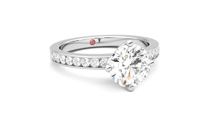 Taylor & Hart Cosmic Round Engagement Ring 360 degree image 4