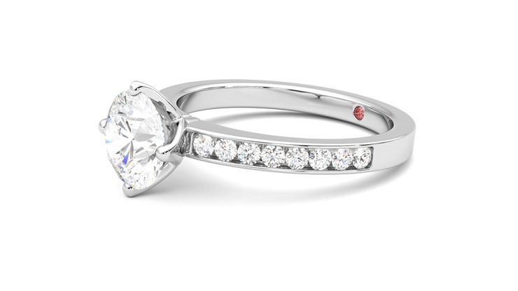 Taylor & Hart Cosmic Round Engagement Ring 360 degree image 23
