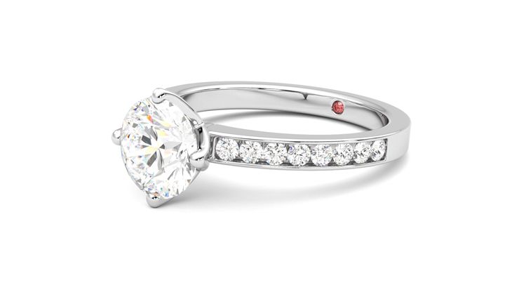 Taylor & Hart Cosmic Round Engagement Ring 360 degree image 24