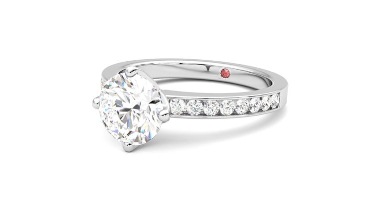 Taylor & Hart Cosmic Round Engagement Ring 360 degree image 25