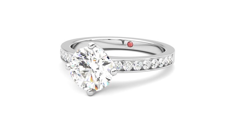 Taylor & Hart Cosmic Round Engagement Ring 360 degree image 26