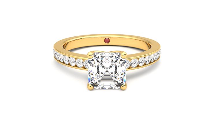 Taylor & Hart Cosmic Asscher Engagement Ring 360 degree image 0