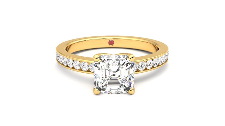 Taylor & Hart Cosmic Asscher Engagement Ring 360 degree image 1