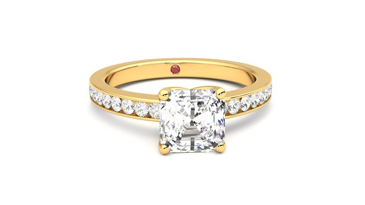 Taylor & Hart Cosmic Asscher Engagement Ring 360 degree image 2