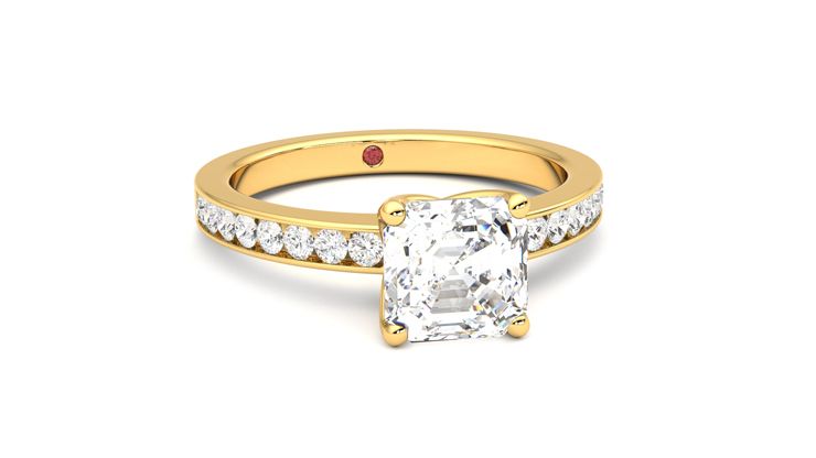 Taylor & Hart Cosmic Asscher Engagement Ring 360 degree image 3