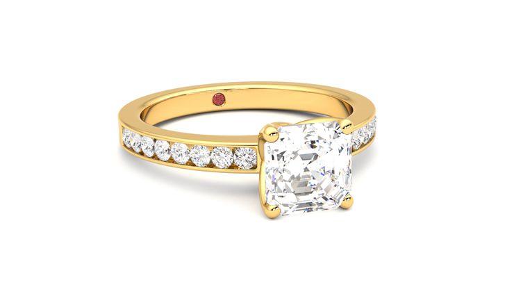 Taylor & Hart Cosmic Asscher Engagement Ring 360 degree image 4