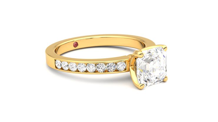 Taylor & Hart Cosmic Asscher Engagement Ring 360 degree image 6