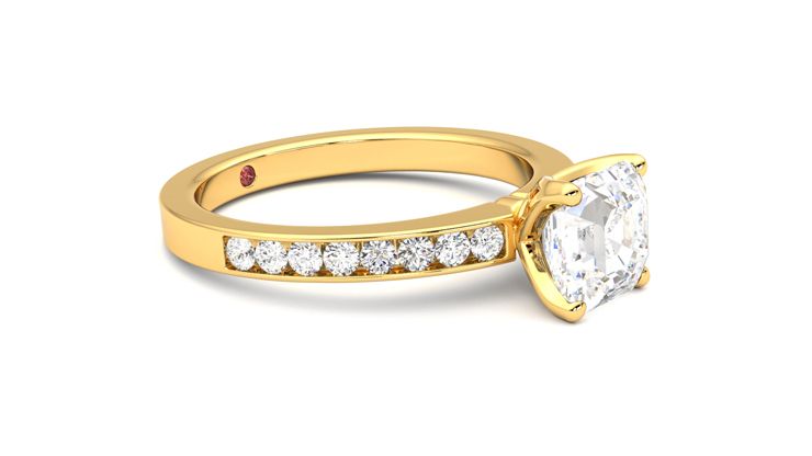 Taylor & Hart Cosmic Asscher Engagement Ring 360 degree image 7
