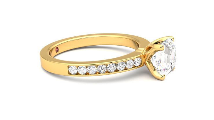 Taylor & Hart Cosmic Asscher Engagement Ring 360 degree image 8