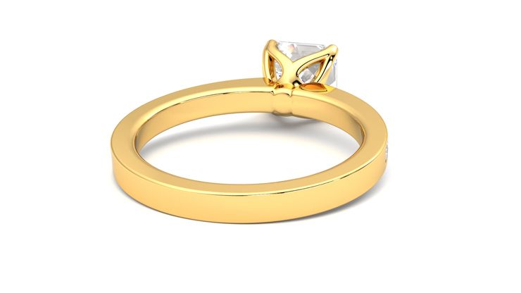 Taylor & Hart Cosmic Asscher Engagement Ring 360 degree image 14