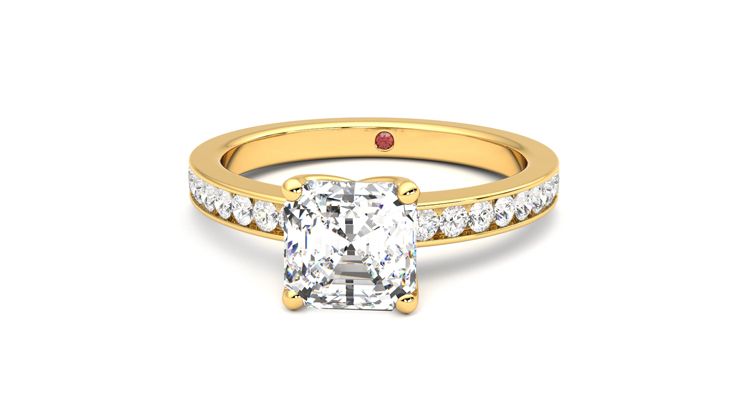 Taylor & Hart Cosmic Asscher Engagement Ring 360 degree image 28