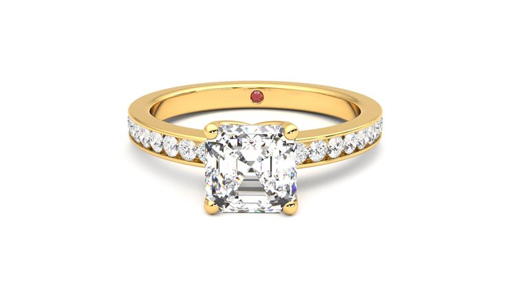 Taylor & Hart Cosmic Asscher Engagement Ring 360 degree image 29