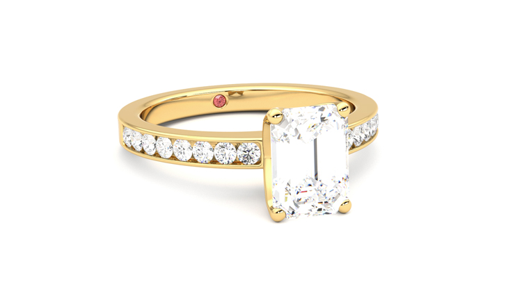 Taylor & Hart Cosmic Emerald Engagement Ring 360 degree image 4