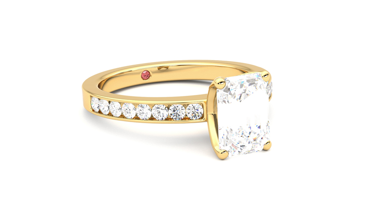 Taylor & Hart Cosmic Emerald Engagement Ring 360 degree image 5
