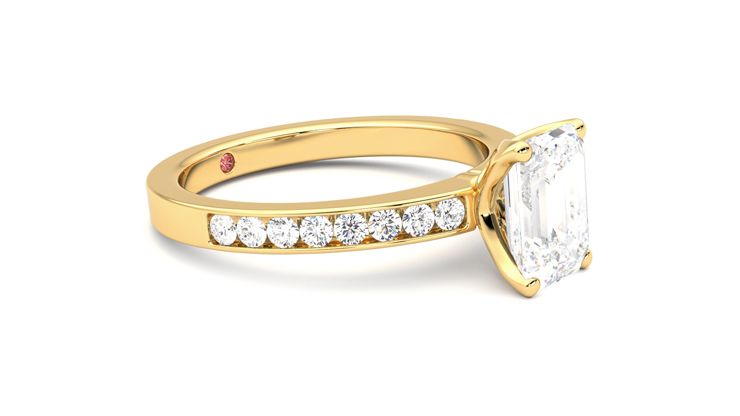 Taylor & Hart Cosmic Emerald Engagement Ring 360 degree image 7