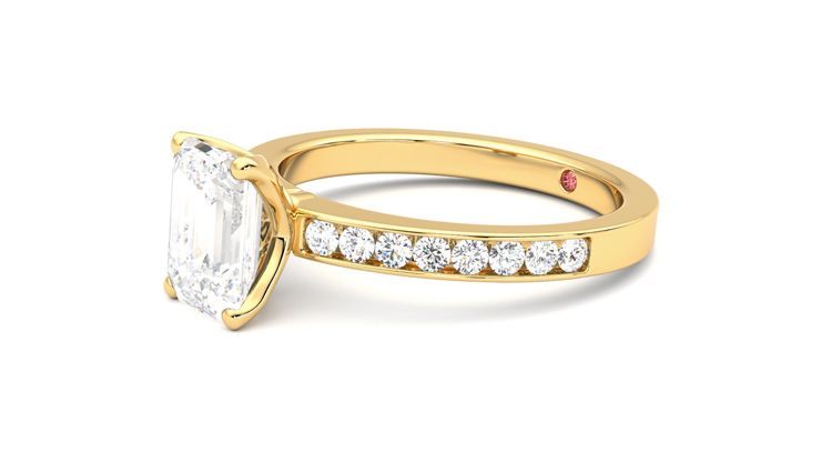 Taylor & Hart Cosmic Emerald Engagement Ring 360 degree image 23