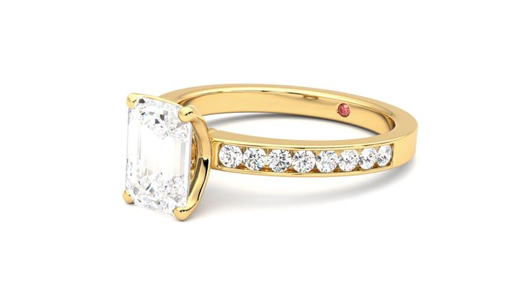 Taylor & Hart Cosmic Emerald Engagement Ring 360 degree image 24