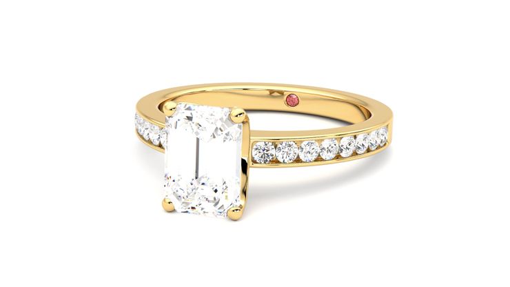 Taylor & Hart Cosmic Emerald Engagement Ring 360 degree image 26