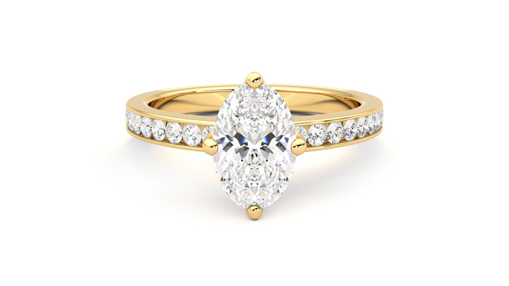 Taylor & Hart Cosmic Oval Engagement Ring 360 degree image 0