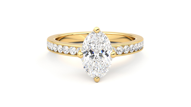 Taylor & Hart Cosmic Oval Engagement Ring 360 degree image 1