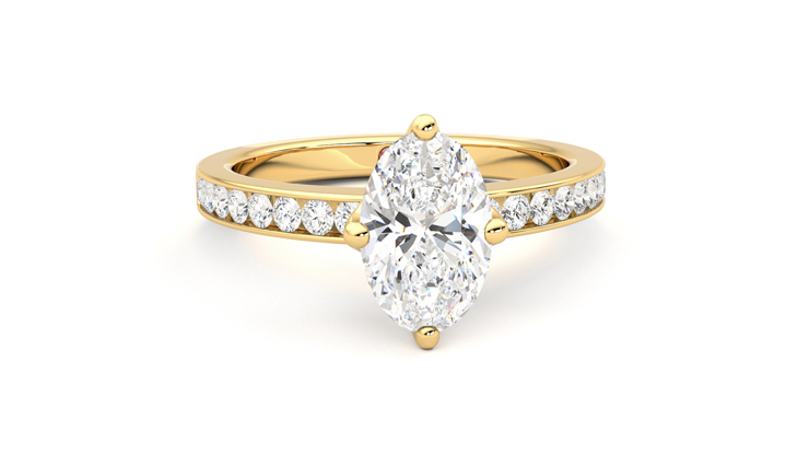 Taylor & Hart Cosmic Oval Engagement Ring 360 degree image 2
