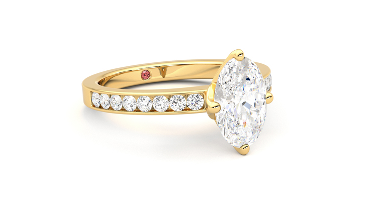 Taylor & Hart Cosmic Oval Engagement Ring 360 degree image 5